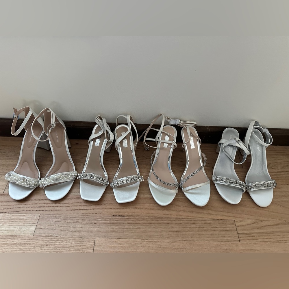 Elegant Silver Strappy Heels